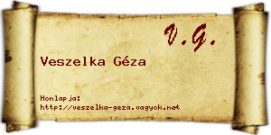 Veszelka Géza névjegykártya